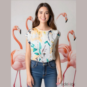 Women's Zara Floral Blouse - Size S - Peach